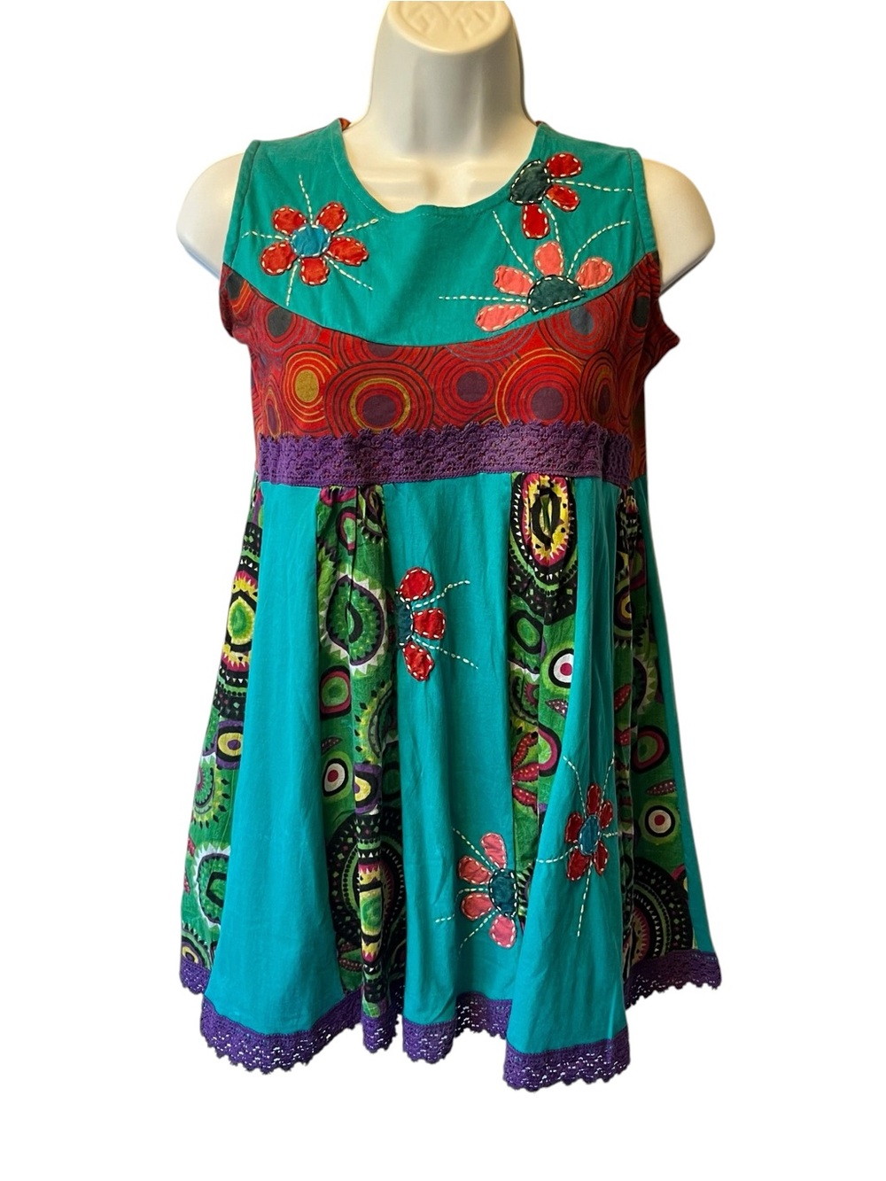 Rising International Sleeveless babydoll tunic 10 Colorful floral tank top